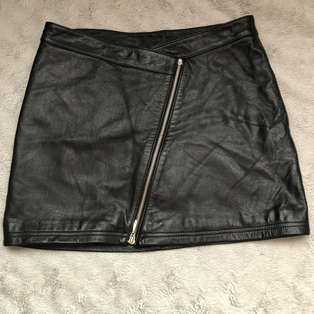 Genuine Leather Mini Skirt